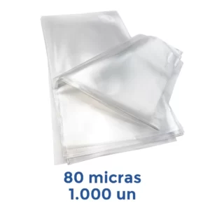 Saco Plástico Transparente Brilhoso <strong>0,08 mm</strong> Pacote de <strong>1.000 un</strong> Diversos Tamanhos